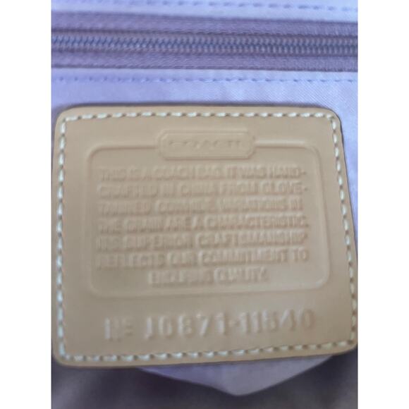 Coach Hampton sand leather stitched satchel shoulder bag Carryall 11540 - Picture 10 of 10